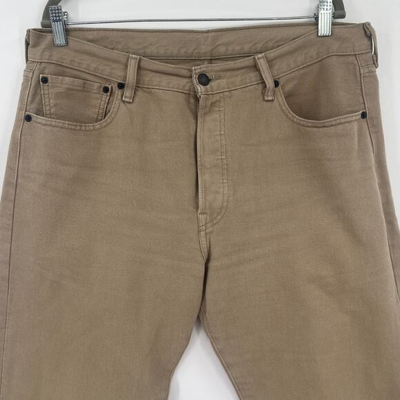 Levi's 501 Khaki Mens Jeans Sz 34x32 Y2K Normcore Street Minimalist Workwear - Picture 2 of 9